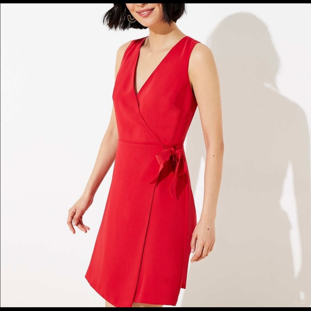 Red wrap dress